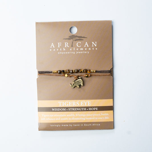 AFRICAN EARTH ELEMENTS DOUBLE BRACELET - TIGERS EYE