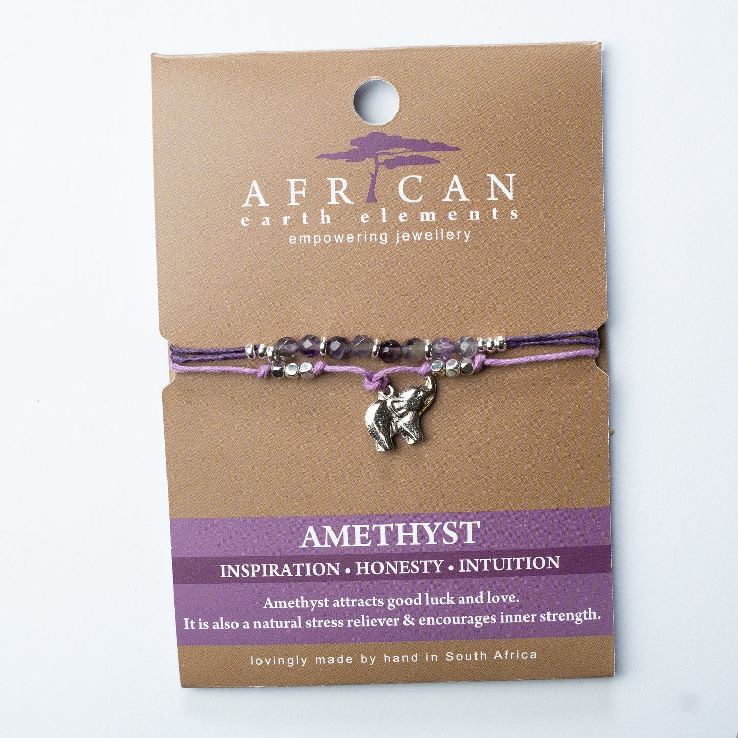 AFRICAN EARTH ELEMENTS DOUBLE BRACELET - AMETHYST