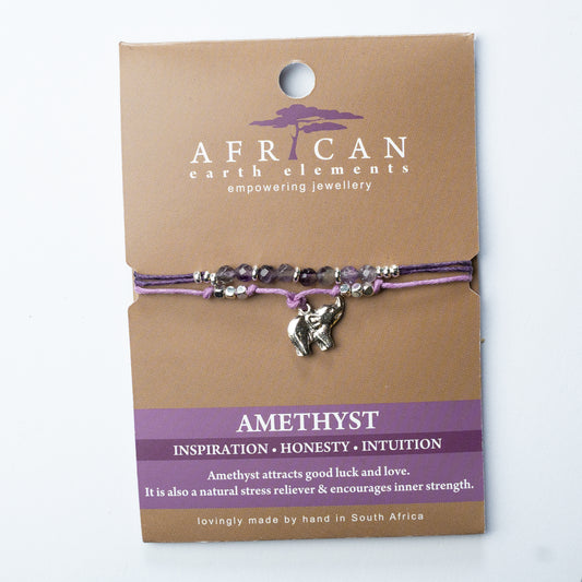 AFRICAN EARTH ELEMENTS DOUBLE BRACELET - AMETHYST