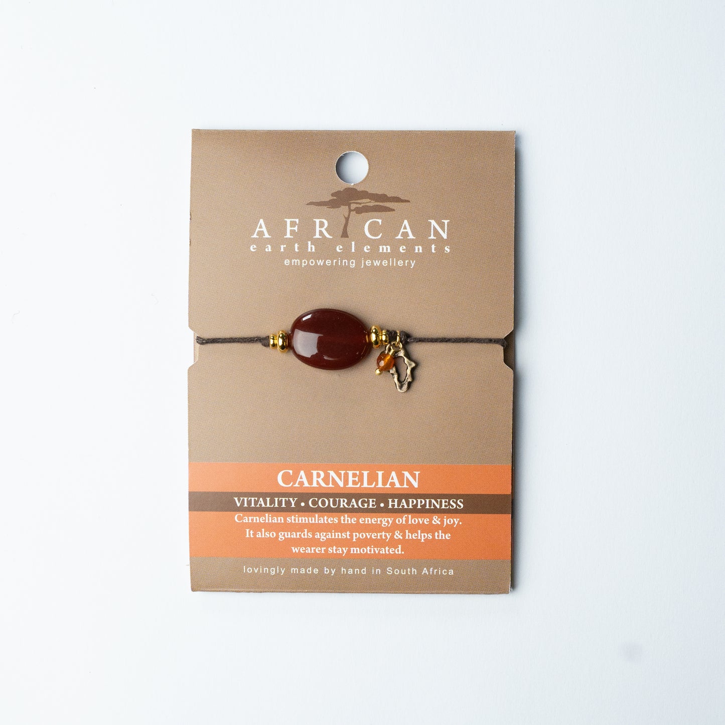 AFRICAN EARTH ELEMENTS CARNELIAN OVAL BRACELET
