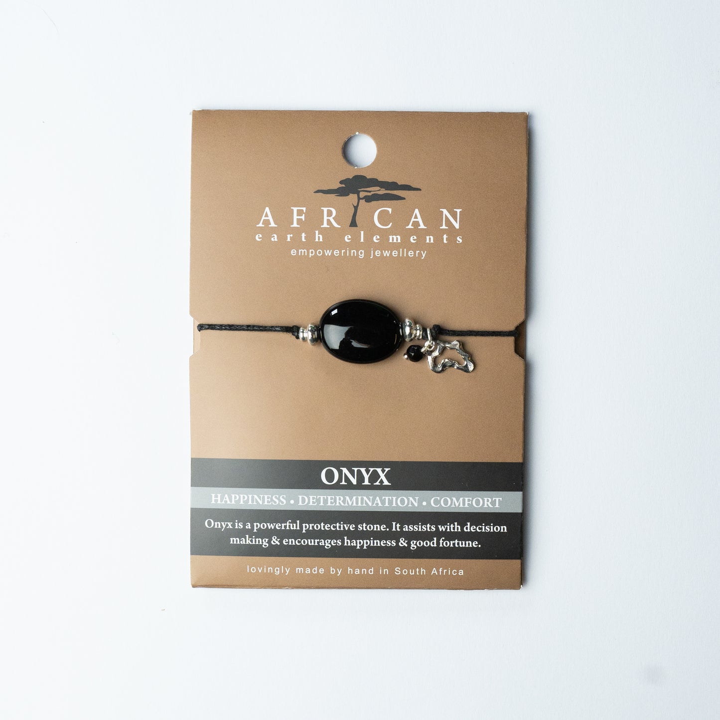 AFRICAN EARTH ELEMENTS ONYX OVAL BRACELET