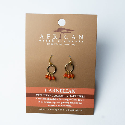 AFRICAN ELEMENTS EARRINGS - CARNELIAN