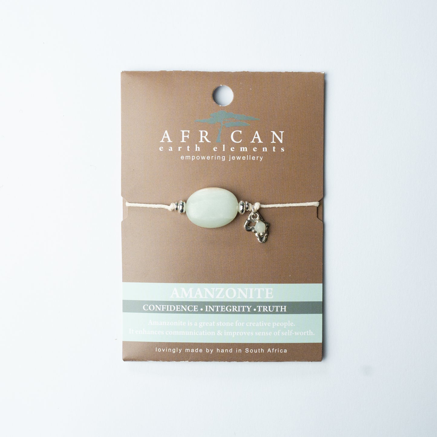 AFRICAN EARTH ELEMENTS AMAZONITE OVAL BRACELET