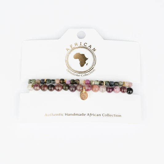 GEMSTONE STRETCH BRACELET- TOURMALINE