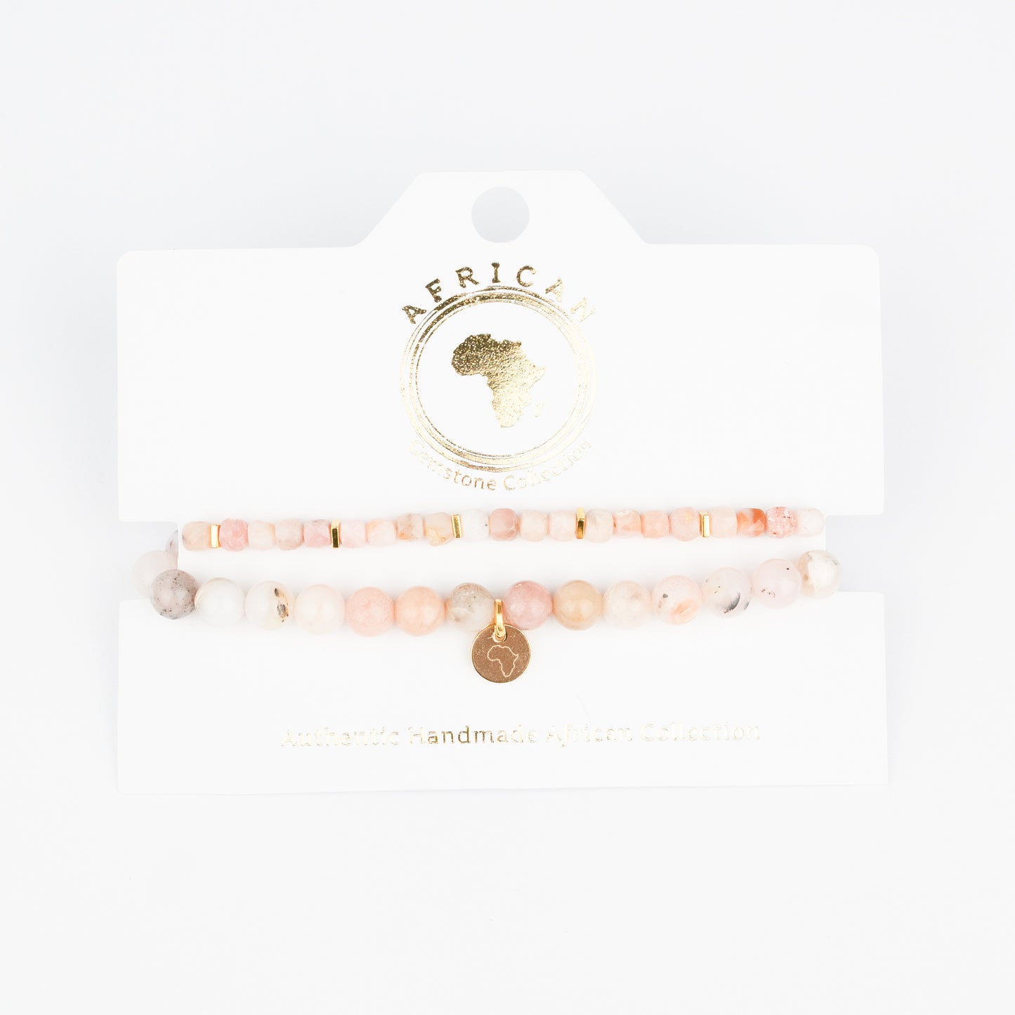 GEMSTONE STRETCH BRACELET - PINK OPAL