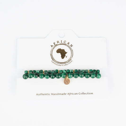 GEMSTONE STRETCH BRACELET - MALACHITE