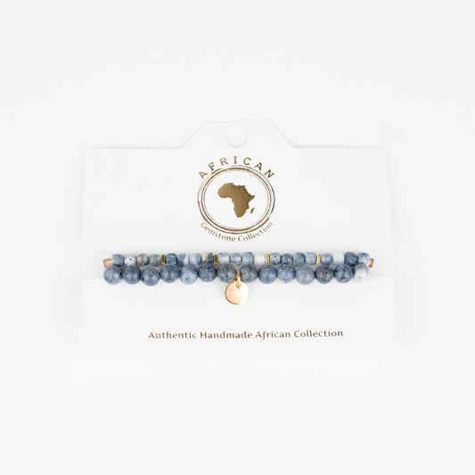 GEMSTONE STRETCH BRACELET - BLUE CORAL