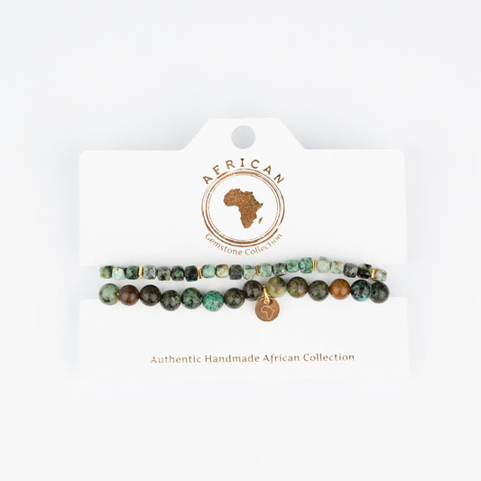 GEMSTONE STRETCH BRACELET - AFRICAN TURQUOISE