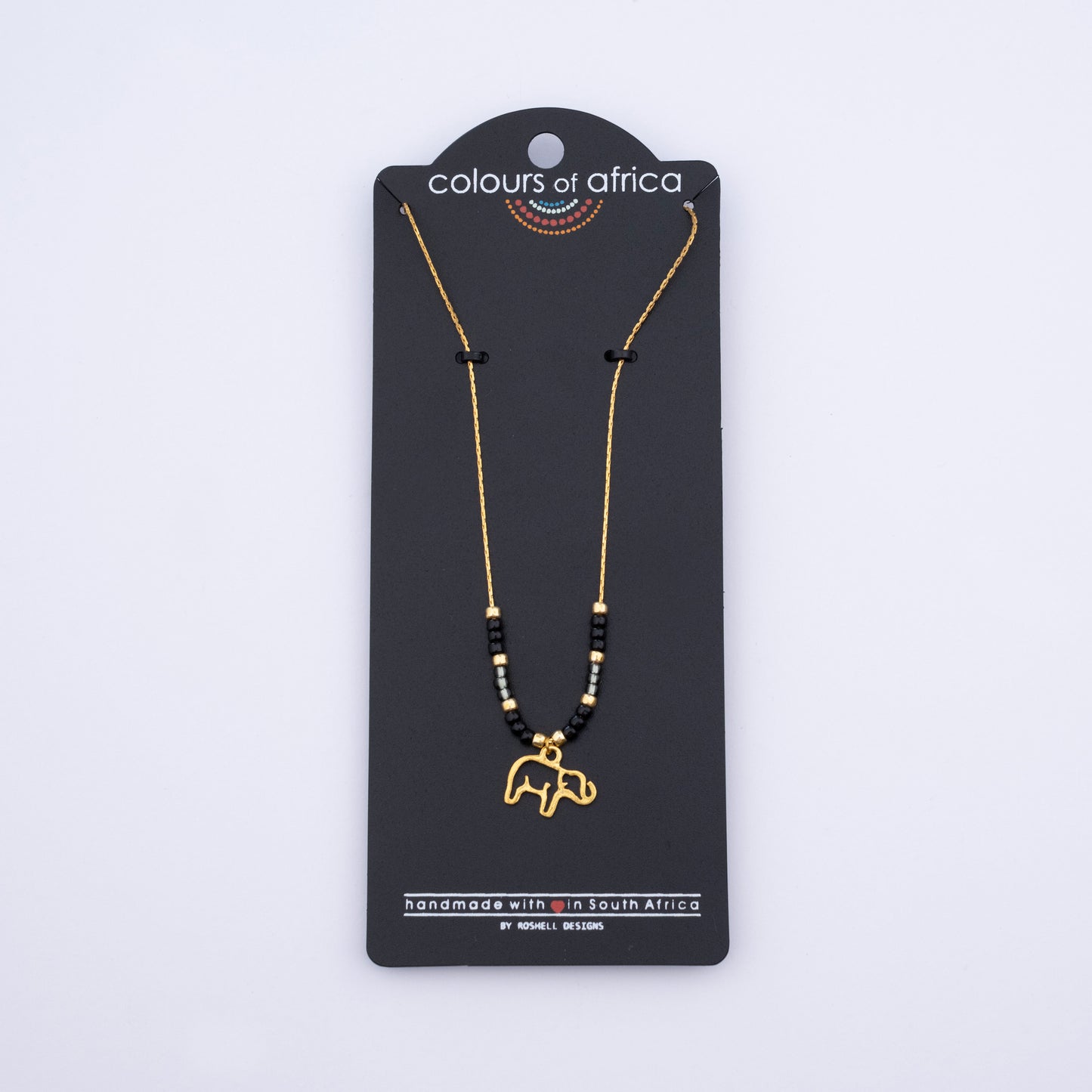 COLOURS OF AFRICA CHAIN NECKLACE GOLD - BLACK
