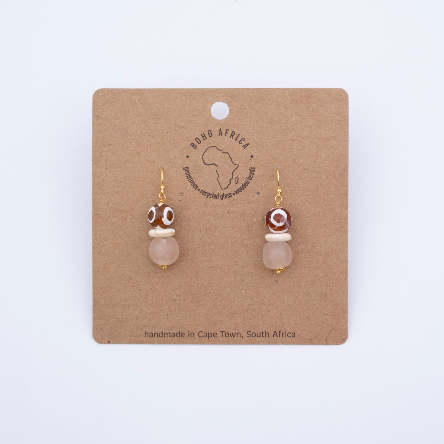 BOHO NATURAL STRAIGHT PINK EARRING