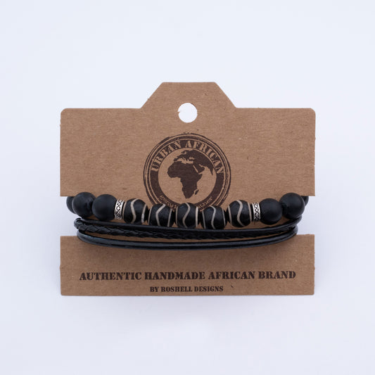 URBAN BLACK TIBETAN AGATE BRACELET