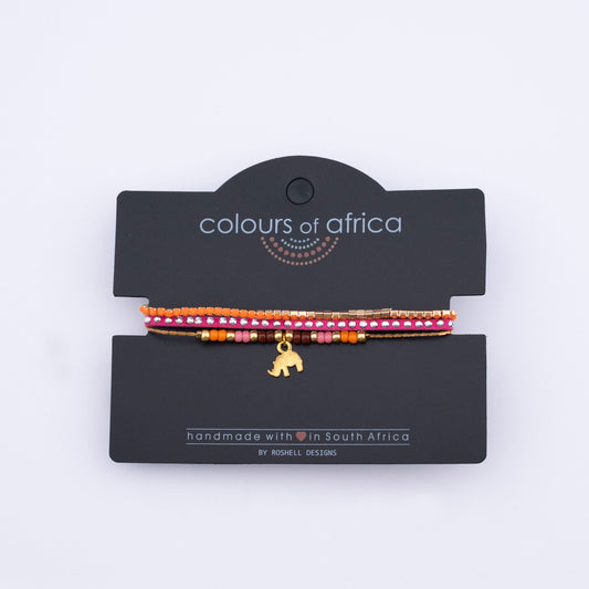 COLOURS OF AFRICA CHAIN BRACELET - ORANGE