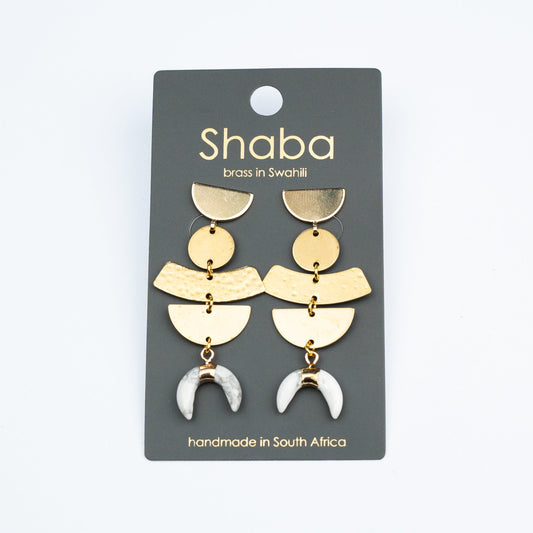 Shaba Mixed Brass Tusk Earring