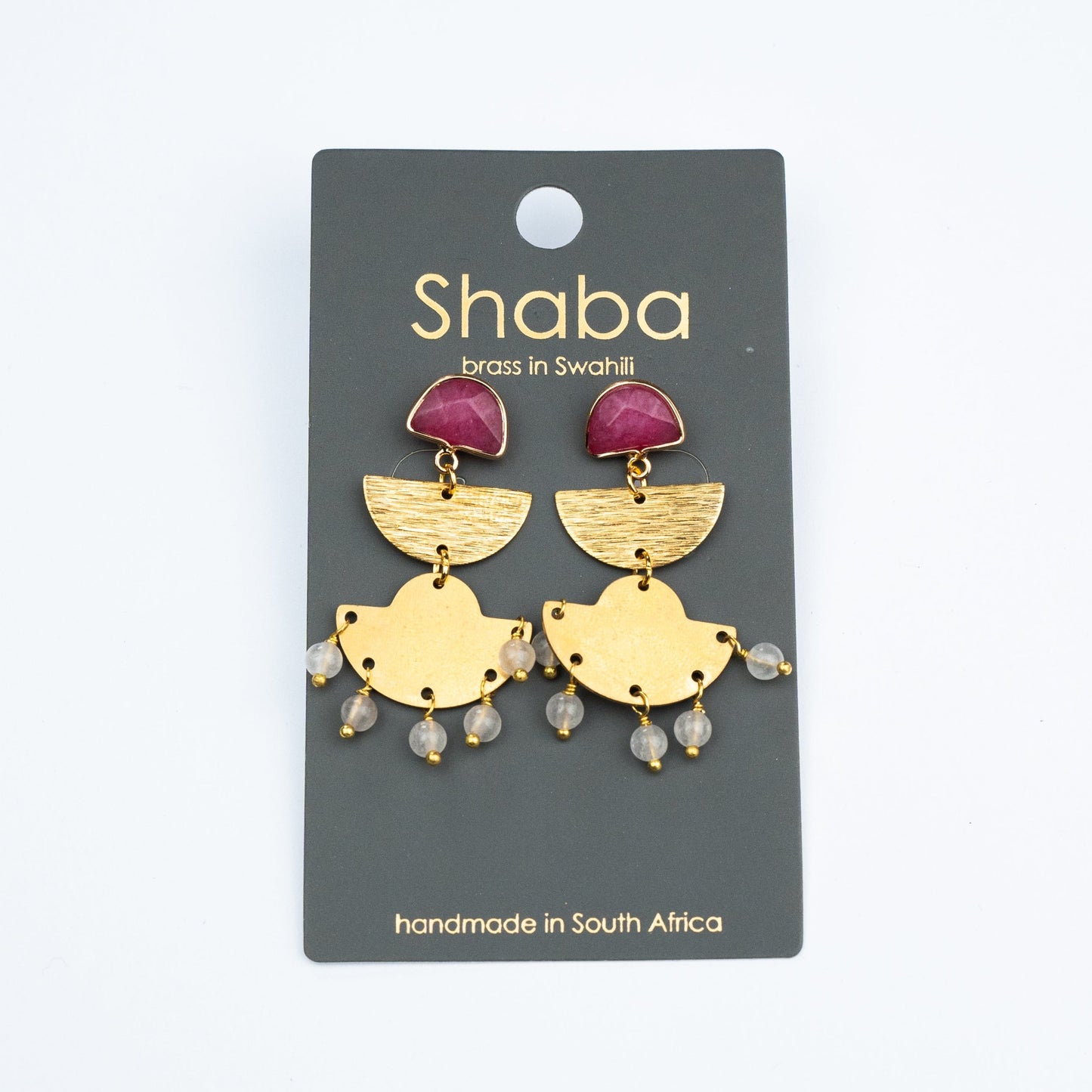 Shaba Rose Quartz Sun Earring