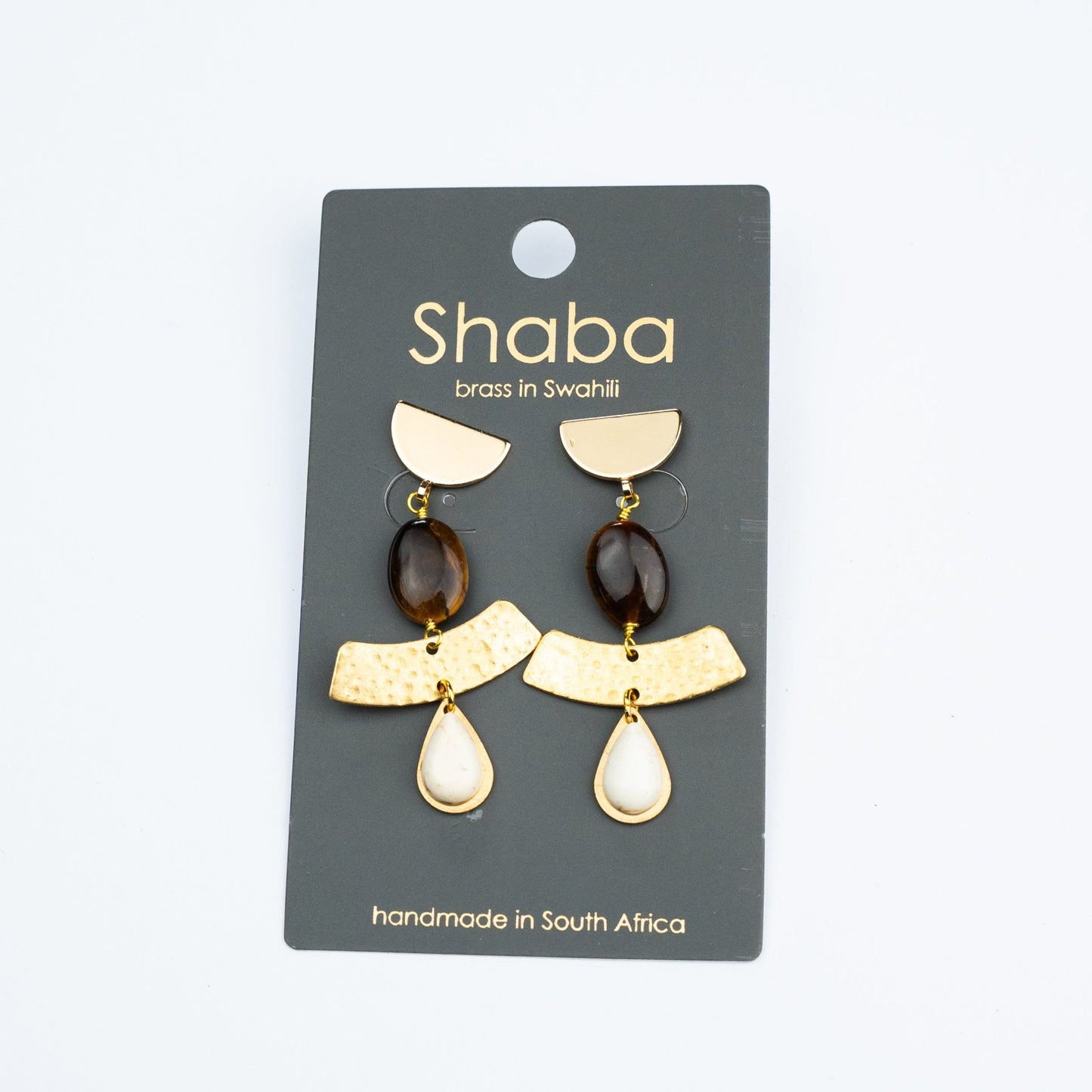 Shaba Tigers Eye & Howlite Earrings