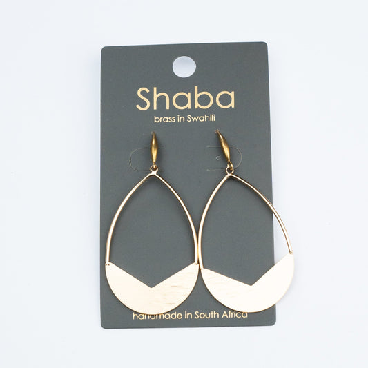 Shaba V shaped brass earring