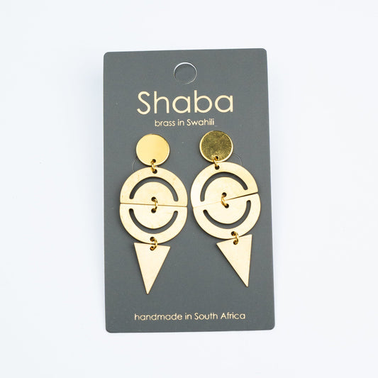 Shaba Triangle Cut Circle Earring