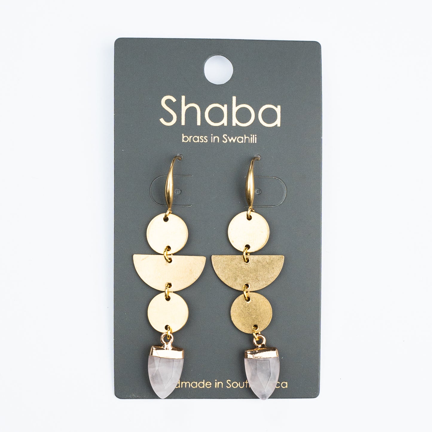 Shaba Rose Quartz Drop Earring