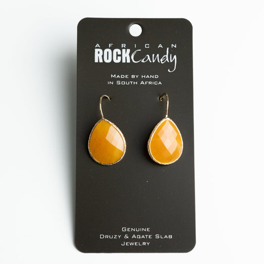 African Rock Candy Orange Statement Gemstone Earrings