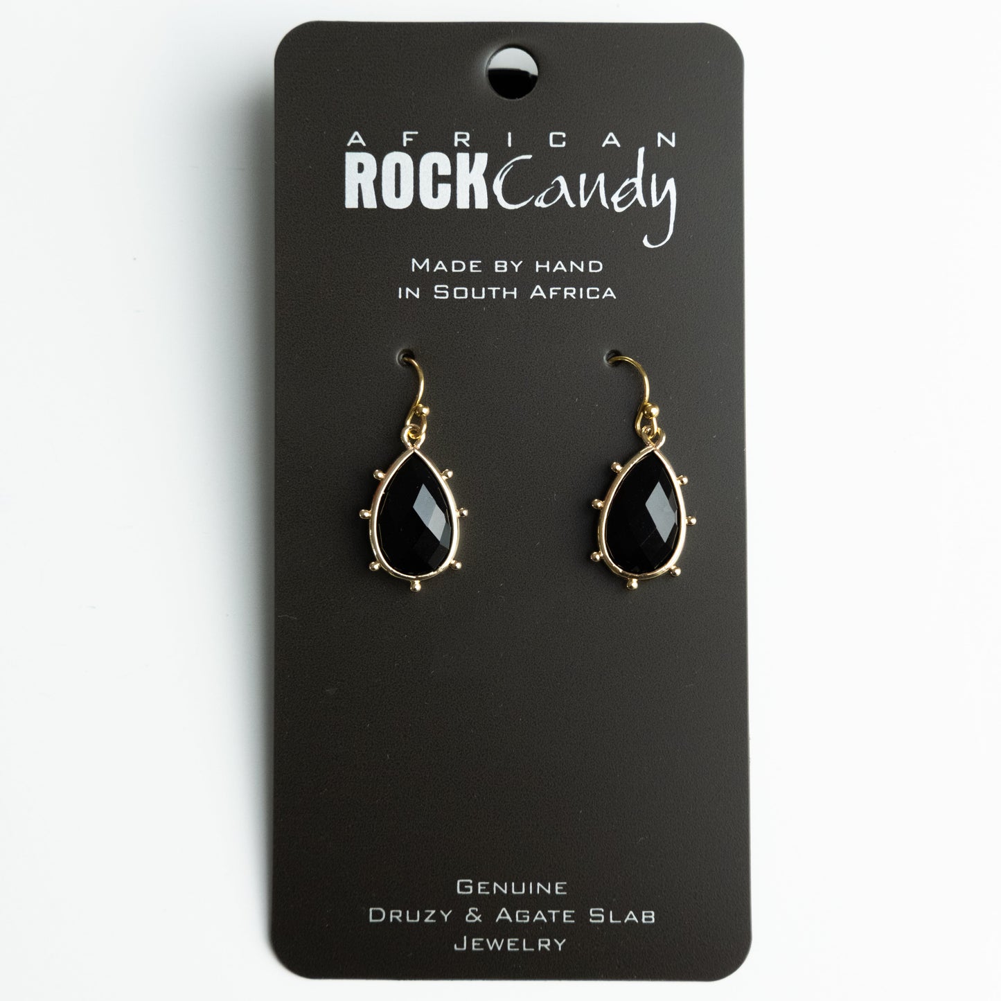 African Rock Candy Onyx Medium Gemstone Earrings