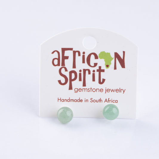 African Spirit Green Adventurine Stud