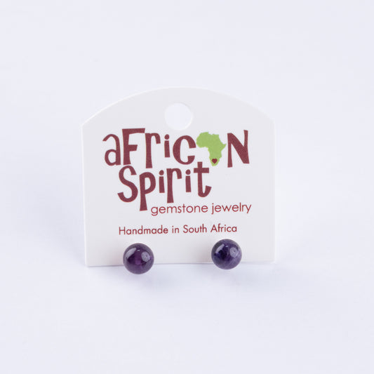 African Spirit Amethyst Stud
