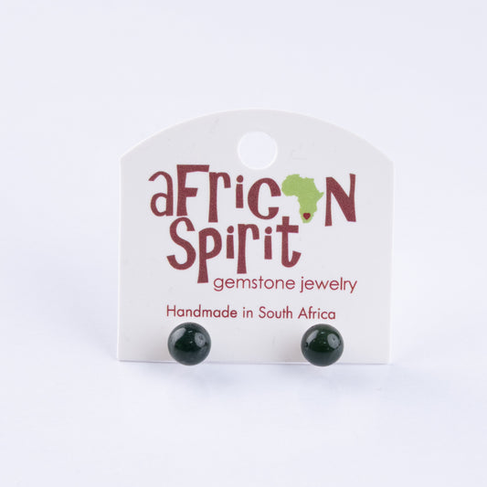 African Spirit Moss Agate Stud