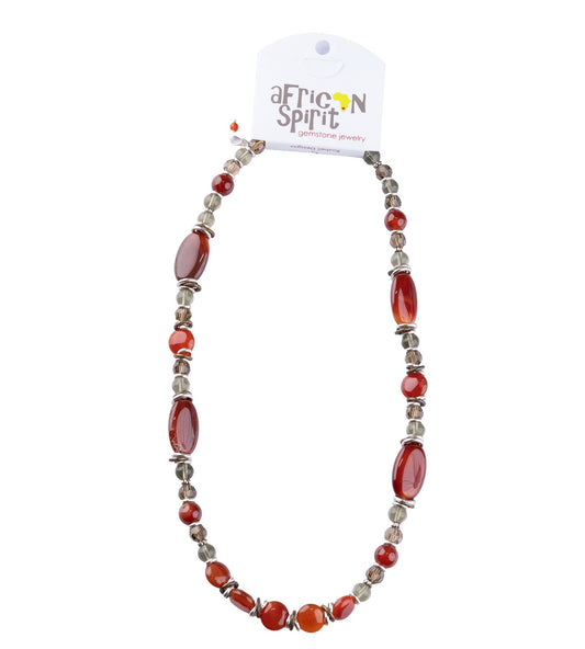 African Spirit Full Carnelian Necklace