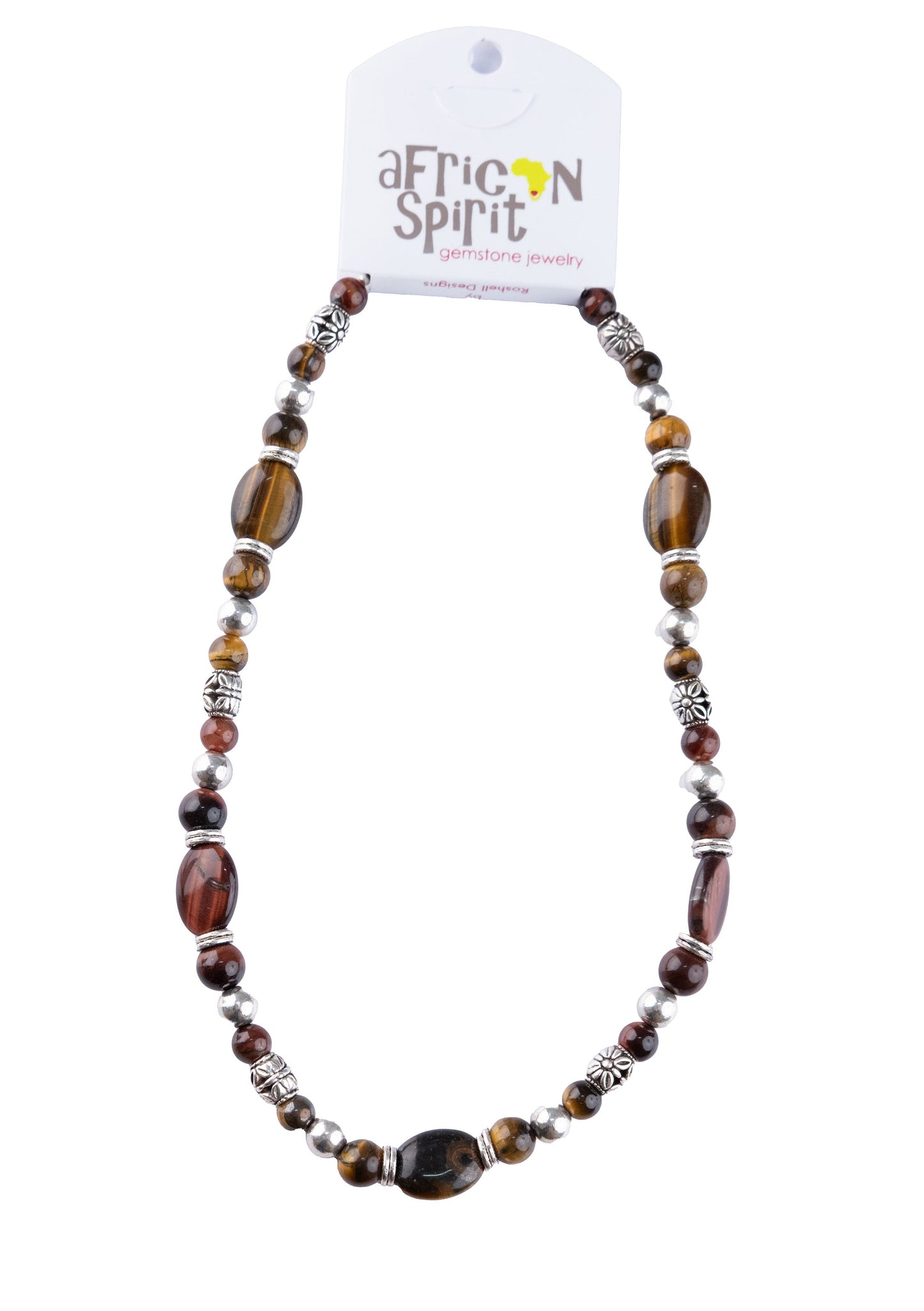 African Spirit Tigers Eye Wrap Necklace