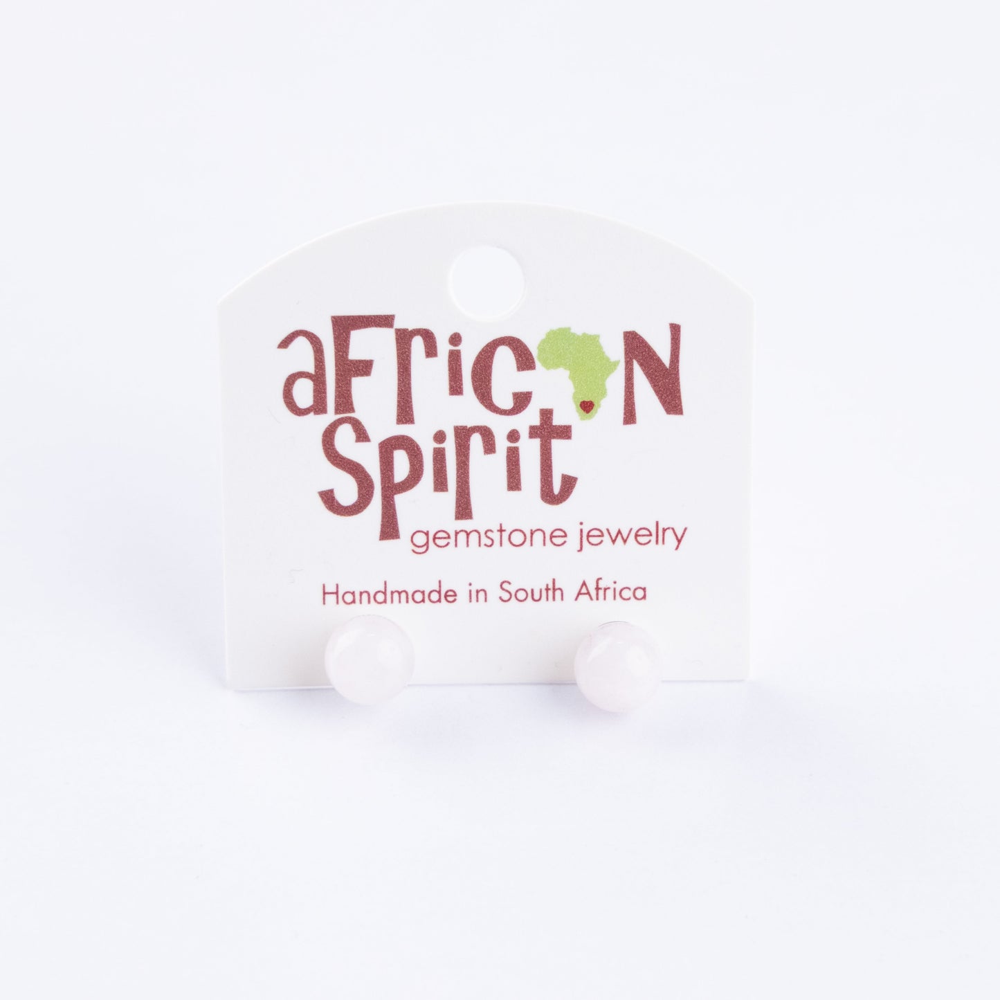 African Spirit Rose Quarts Stud