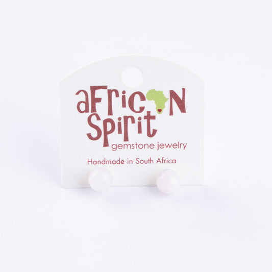 African Spirit Rose Quarts Stud