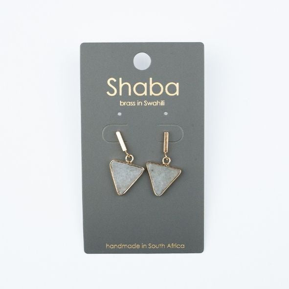 Shaba Labradorite Triangle Earrings