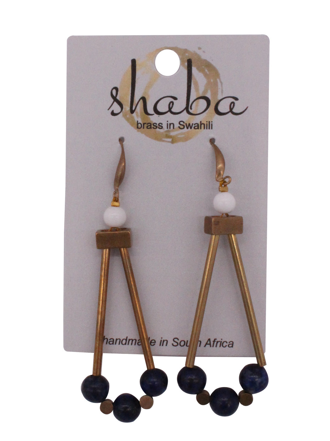 Shaba Lapis Lazuli Long Bar Earrings