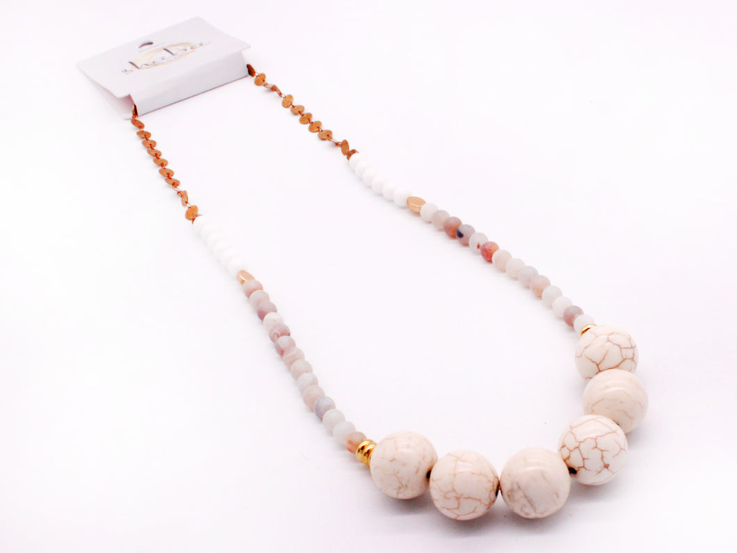 Shaba Round Howlite and Agate Necklace