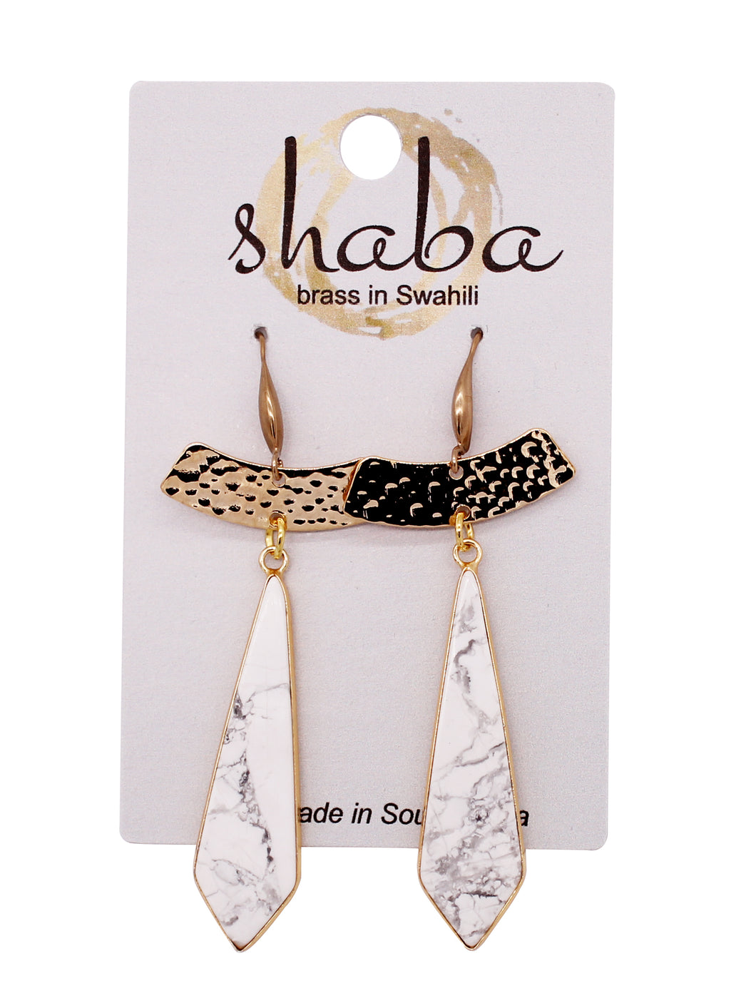 Shaba White Howlite Spear Earrings