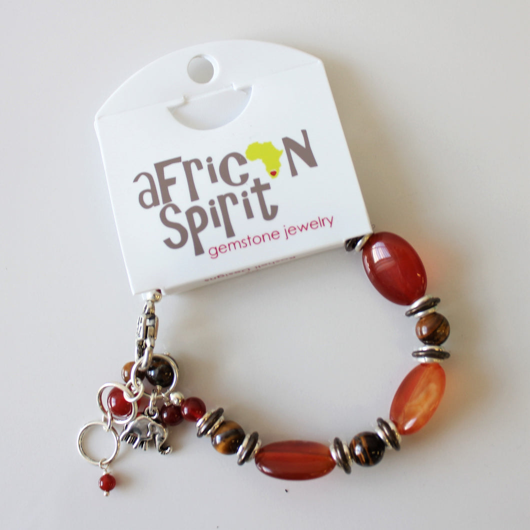 African Spirit Full Carnelian Bracelet