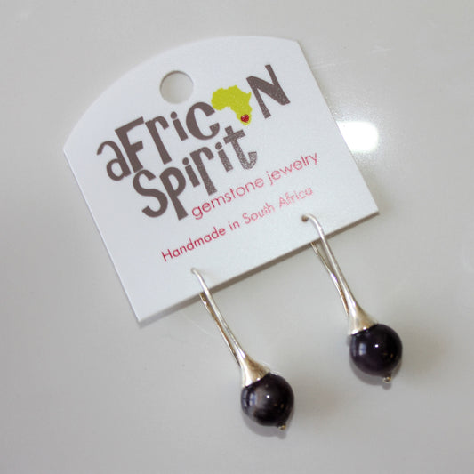 African Spirit Amethyst Drop Earrings