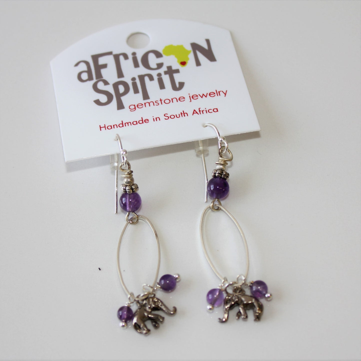 African Spirit Amethyst Cluster Charm Earrings