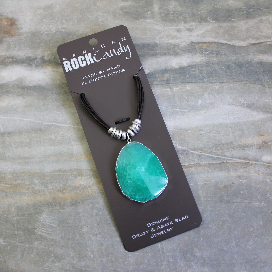 Rock Candy Green Large Agate Necklace