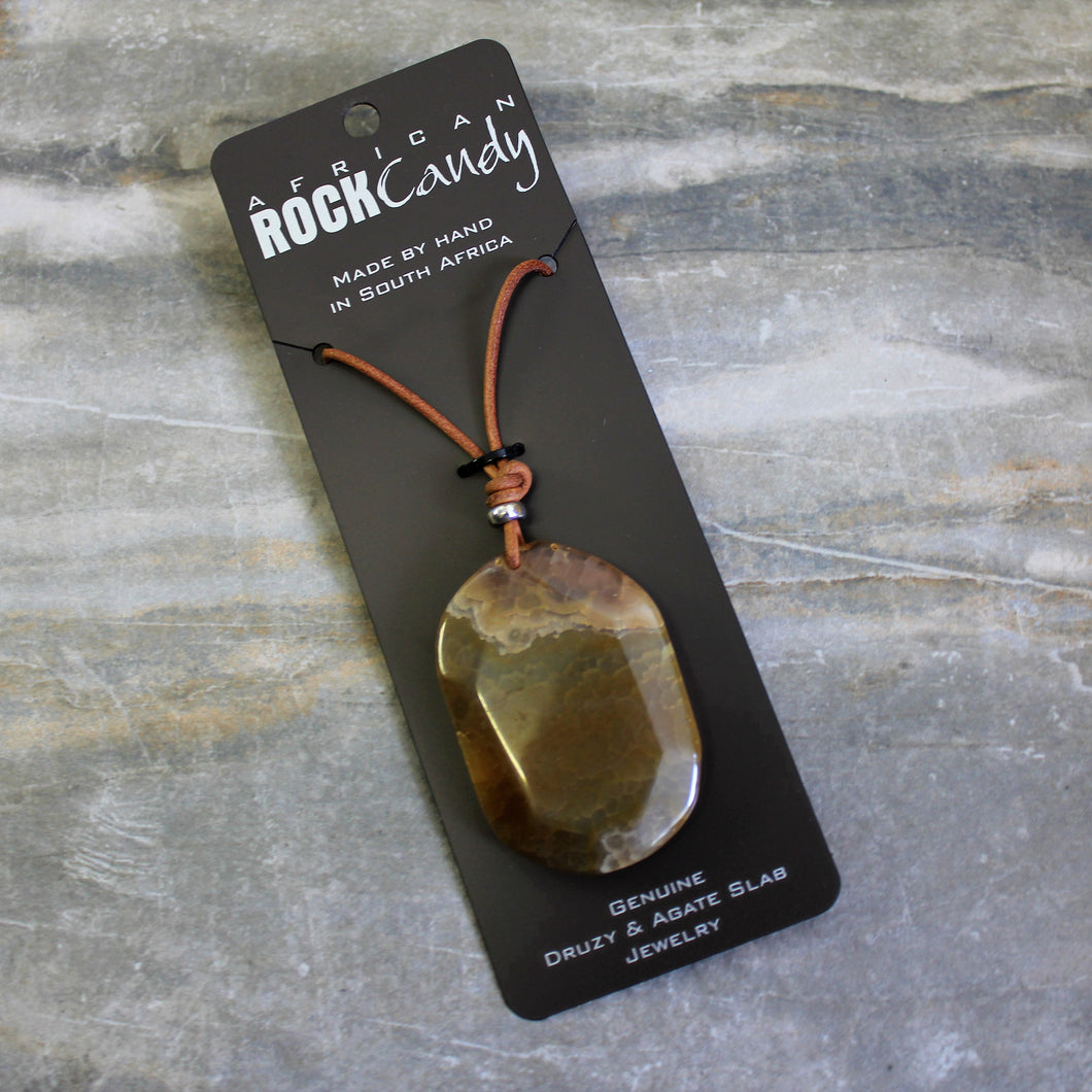 Rock Candy Orange Raw Agate Necklace