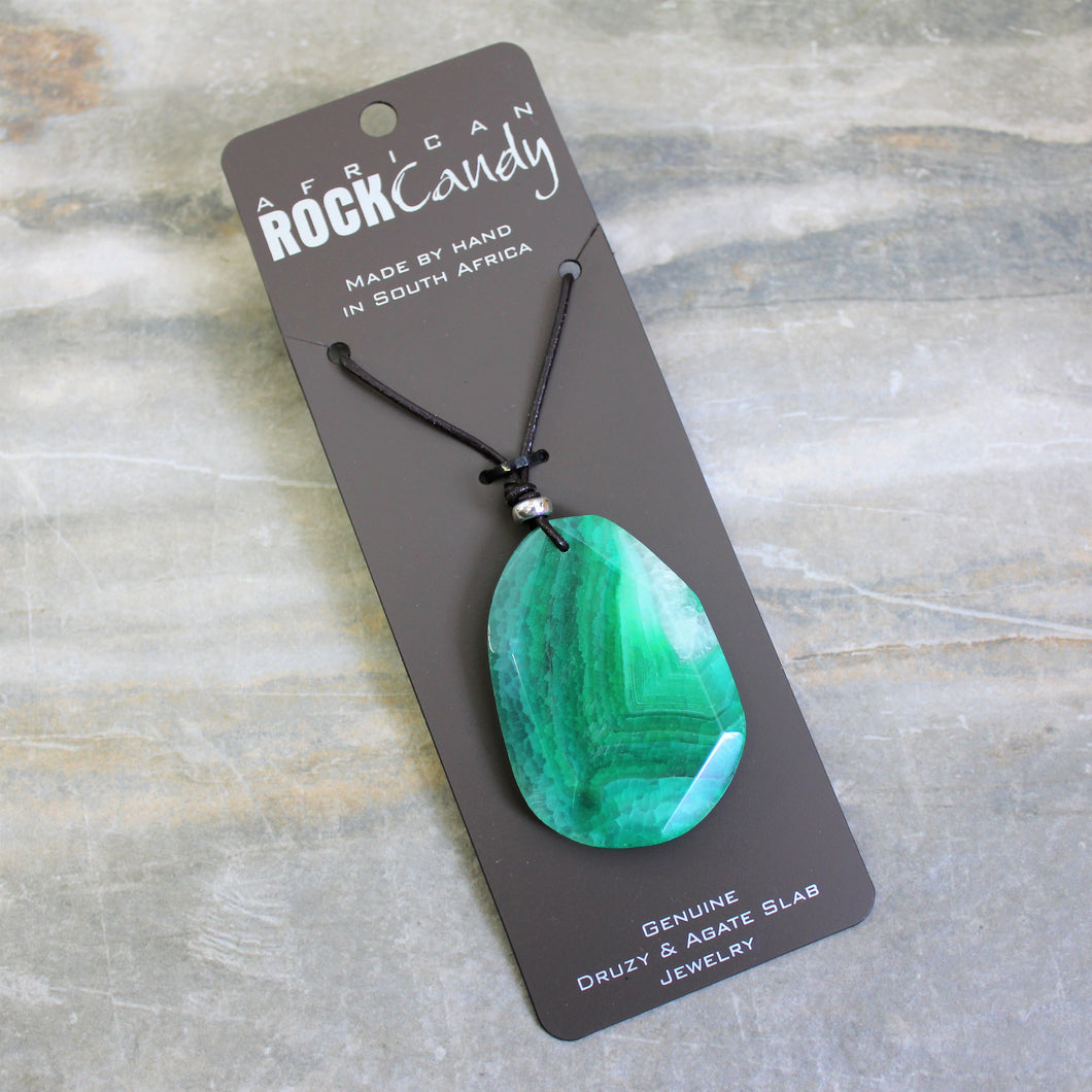 Rock Candy Green Raw Agate Necklace
