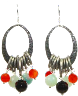 Thanda Mix Stone Chandelier Earring