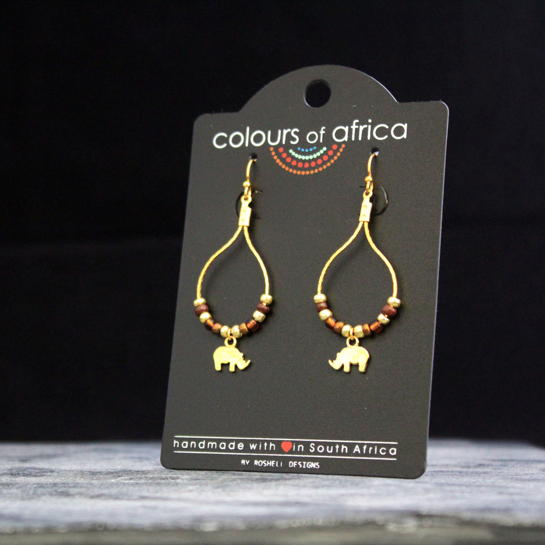 Colours of Africa Brown Chain Earrings