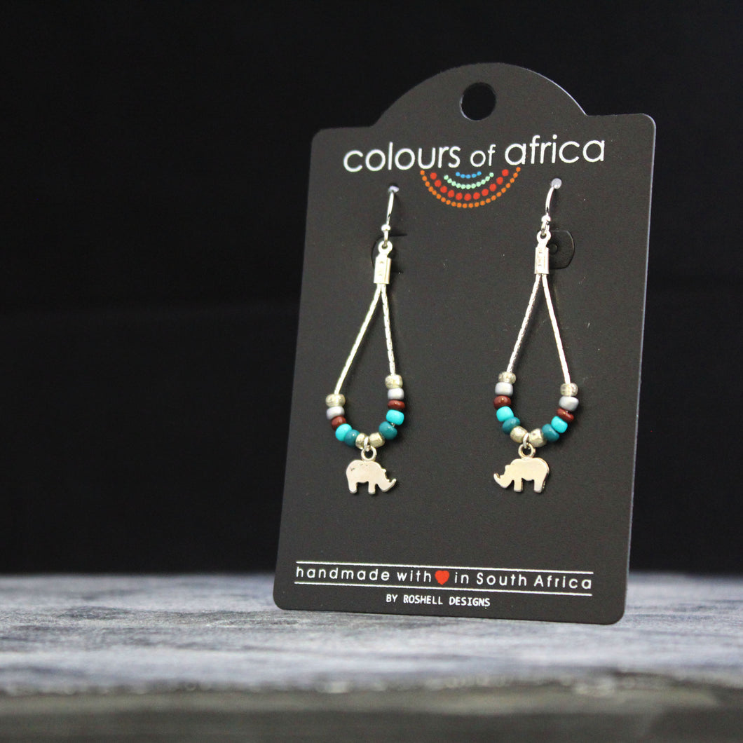 Colours of Africa Turquoise Chain Earrings