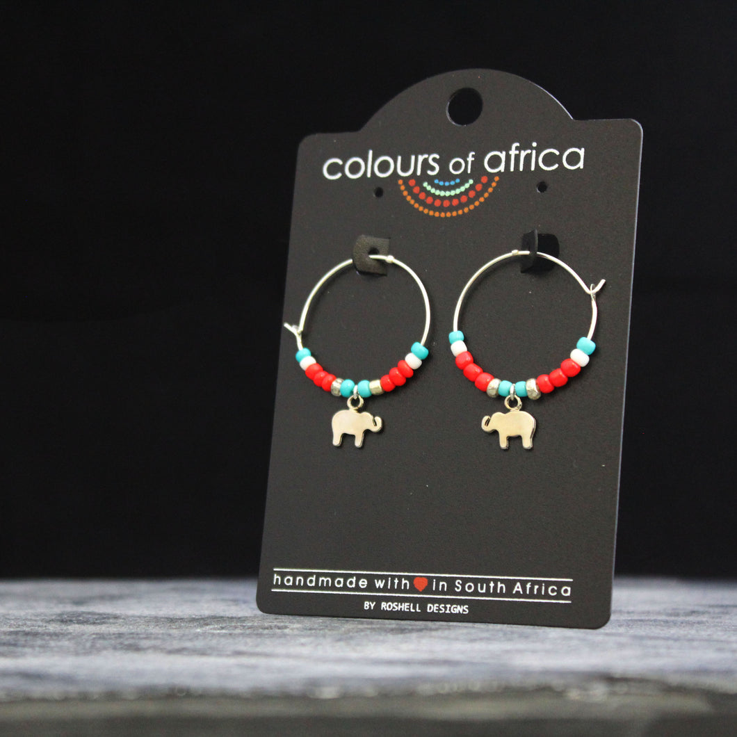 Colours of Africa Coral Hoop Earrings
