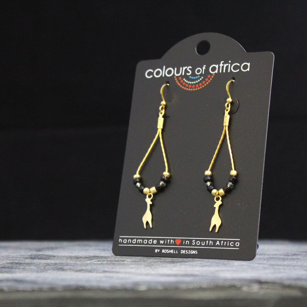 Colours of Africa Black Chain Earrings