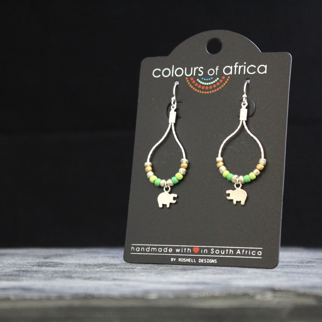 Colours of Africa Green Chain Earrings