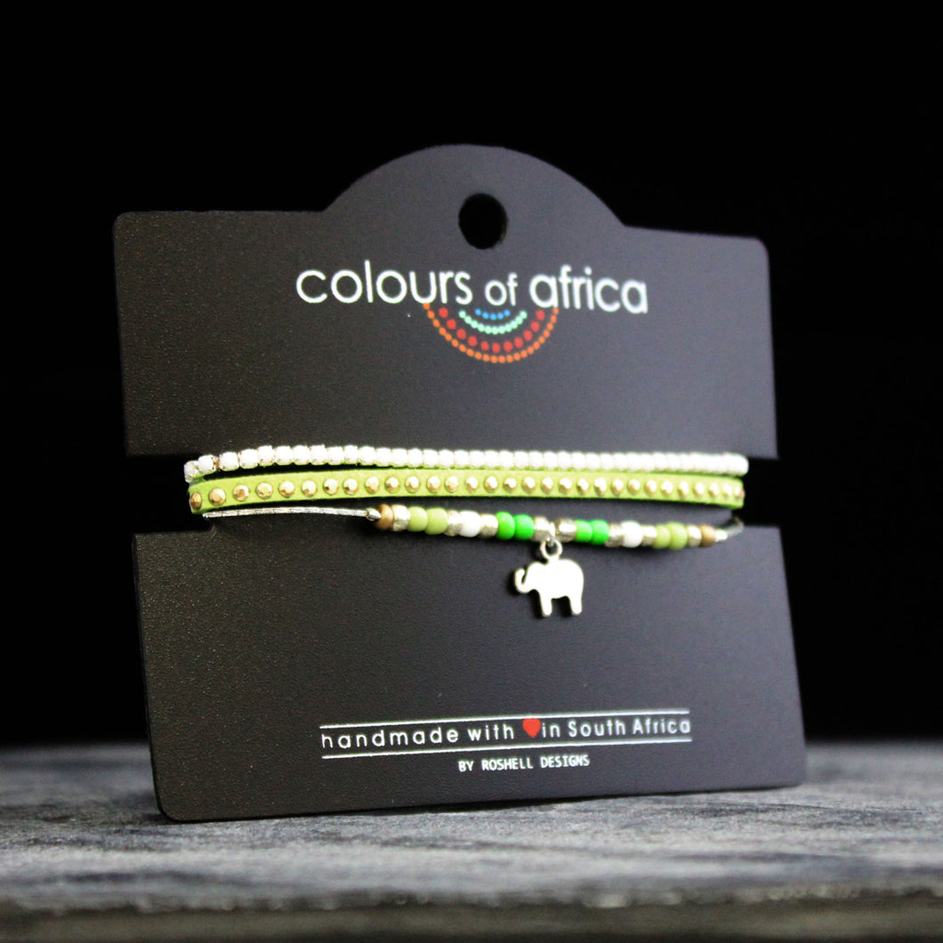 Colours of Africa Green Chain Bracelet