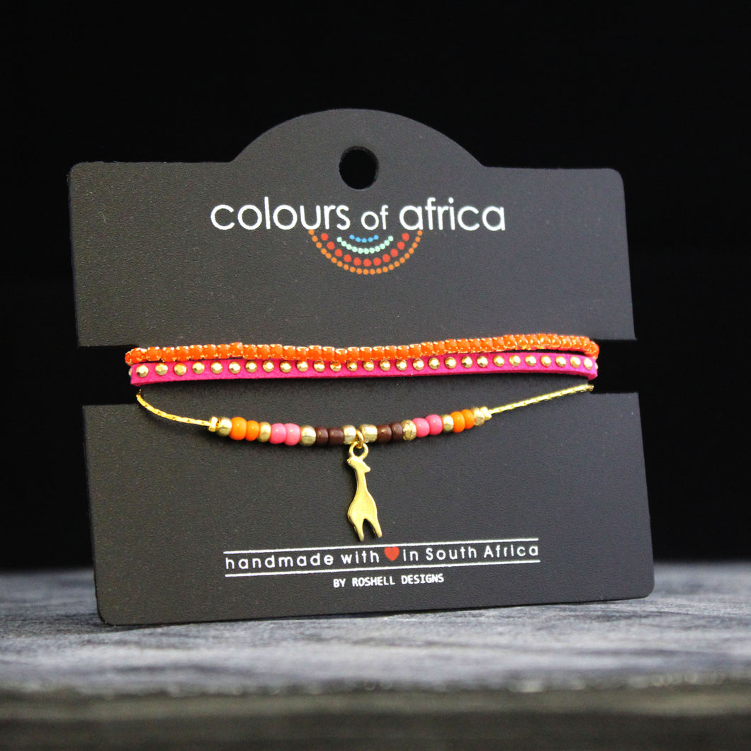 Colours of Africa Orange Chain Bracelet