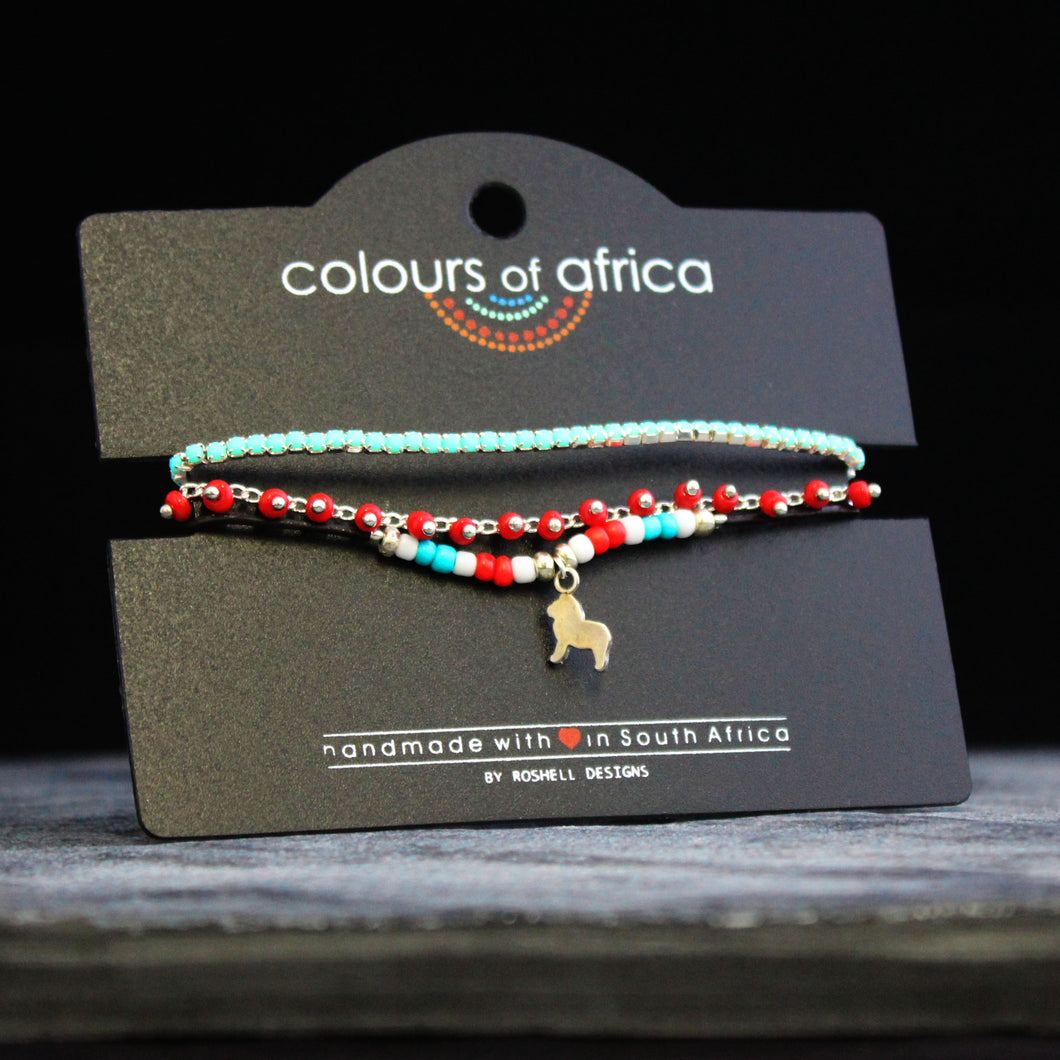 Colours of Africa Coral Leather Bracelet